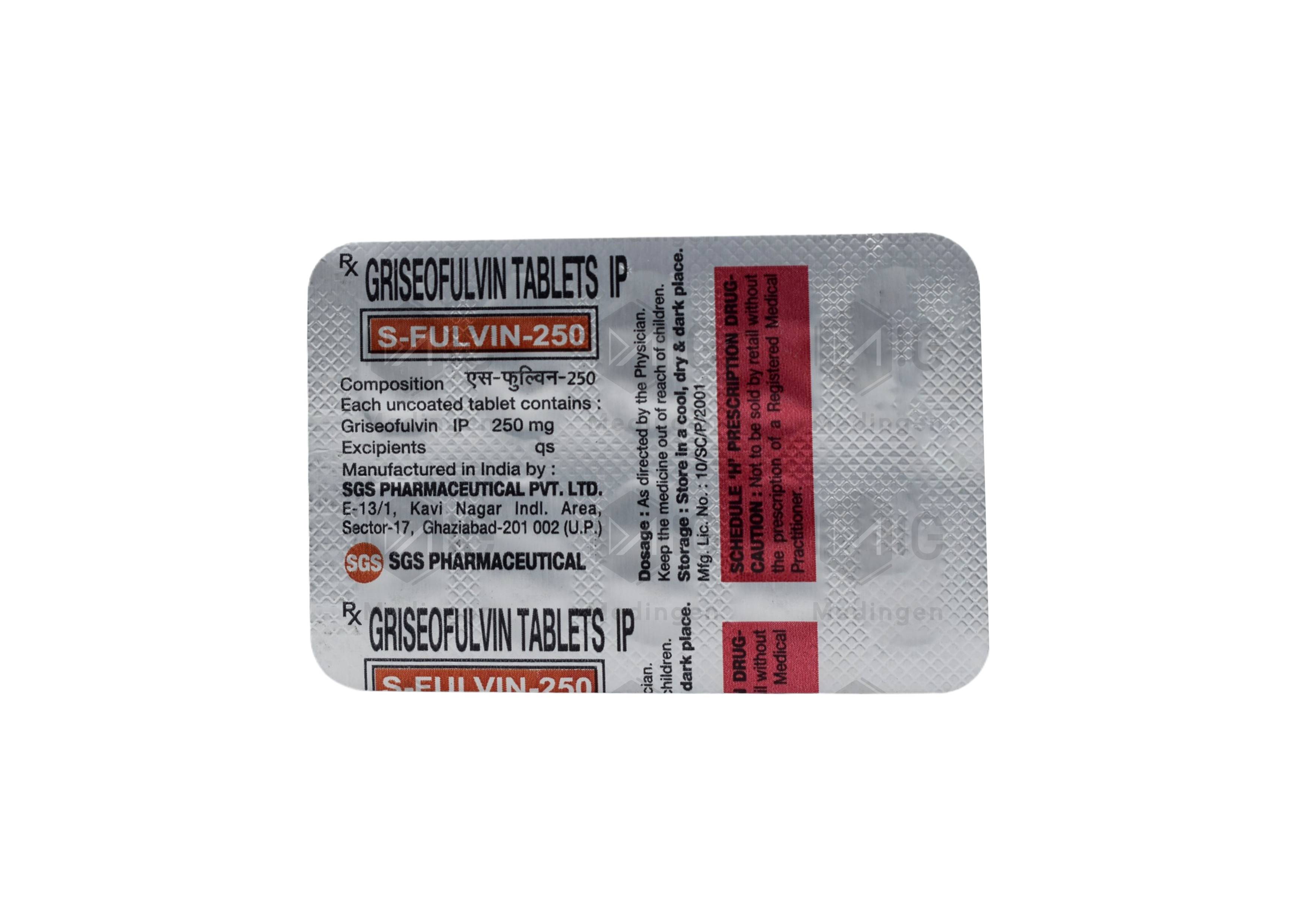 S FULVIN 250MG